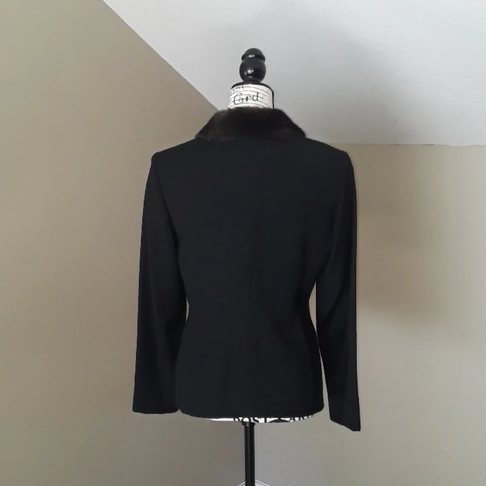 Jones New York Faux Fur Wool Blazer